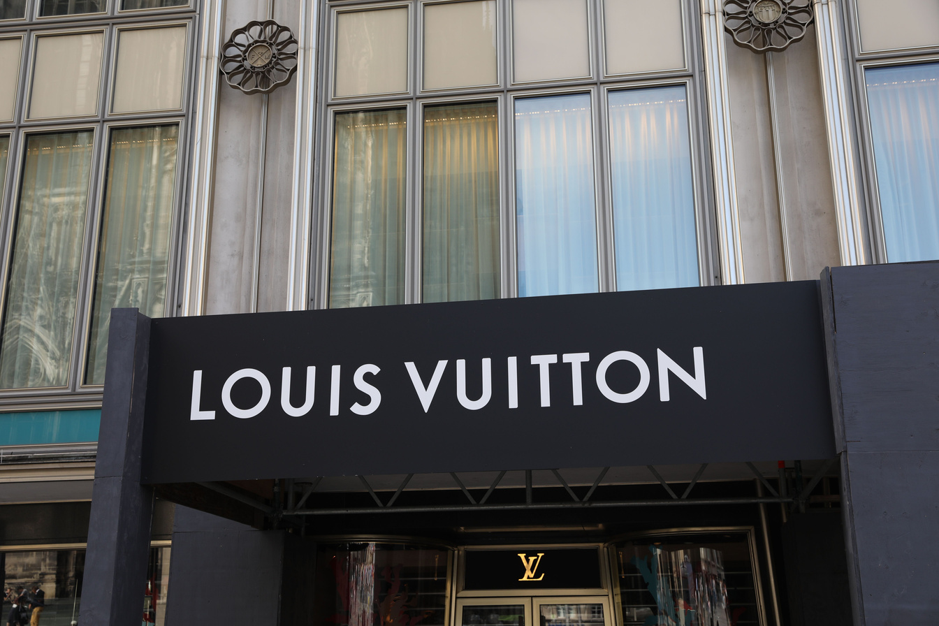 Cologne, Germany - August 28, 2022: Entrance of Louis Vuitton Fashion Store Outdoors