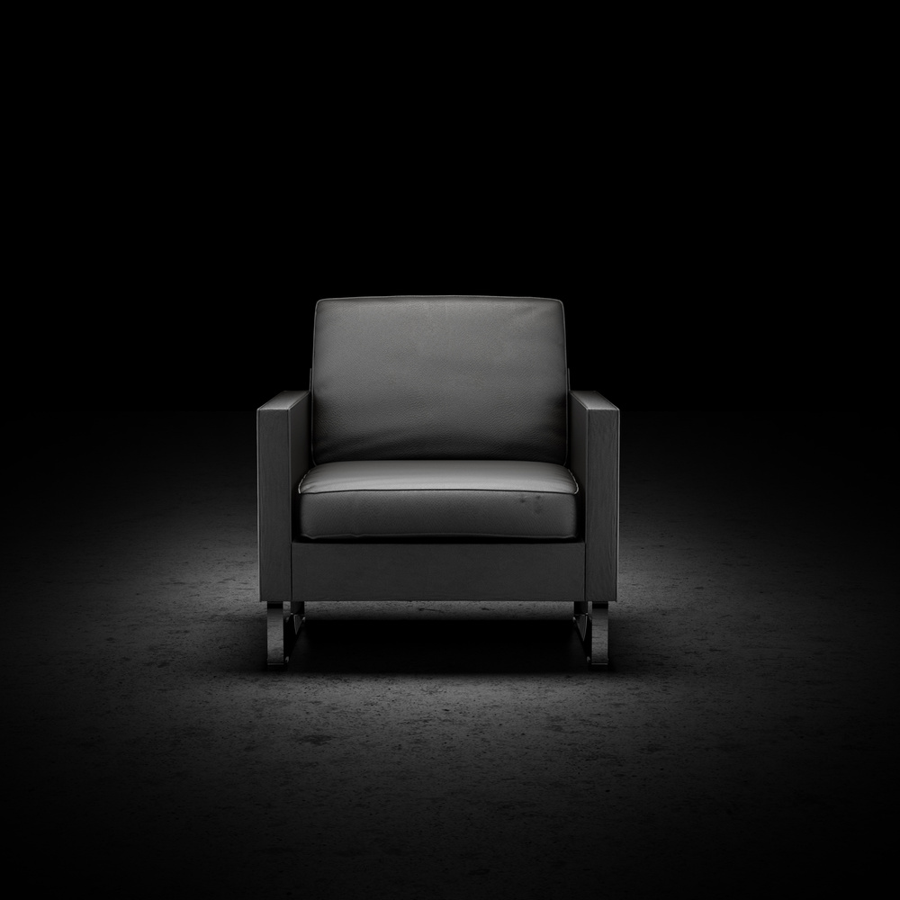 Black Armchair on Dark Background